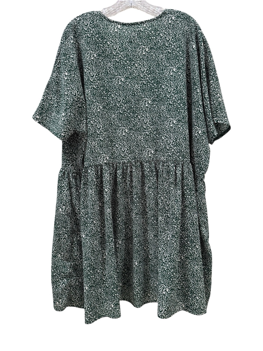 Princess Polly Speckled Sage Button-Front V-Neck Mini Dress - Picture 3 of 4